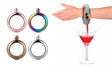 Smooth Stainless Steel Portable Bracelet Hip Flask for Storing Alcohol/Water/Liquid (4-Colors)